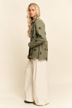 This Star Printed Baby Doll Front Snap Jacket