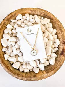 The Lennon dainty cross charm necklace 18k gold plated