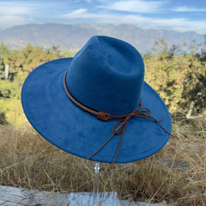 Fashion Classic Wide Brim Suede Hat - Rust