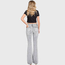 Petra153 Destroyed Mid Rise Stretch Flare w/ Trouser Hem