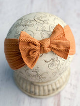 Cable Knit Bow Headbands: Copper
