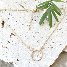 18" Simple Gold Circle Necklace
