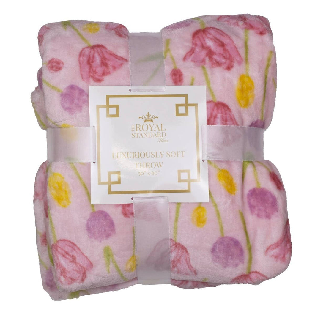 Tulip Fields Throw   Pink/Purple/Yellow   50x60