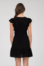 V NECK SHORT SLEEVE RUFFLE DETAIL SHIRRED MINI DRE: PINK