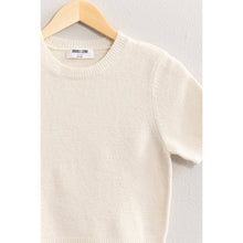 Short Sleeve Knit Sweater - Cream