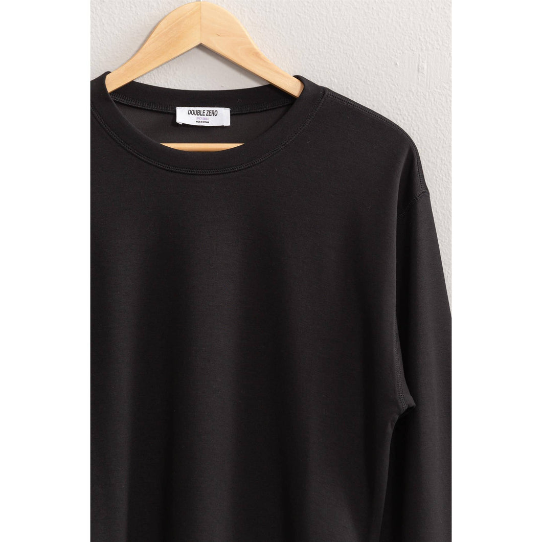 Classic Crew Neck Sweatshirt- Black