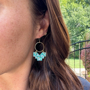 Stella Mini - Ice Blue Glitter  - Acrylic Earrings