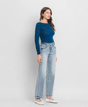 TUMMY CONTROL MID RISE SLIM WIDE LEG JEANS