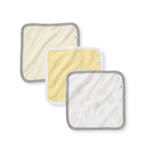 Little Ducks Organic Cotton Washcloths 3 Pack: Double Cream