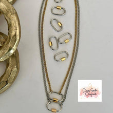 Two Tone Lock Necklace ~ Deep South Originals: Silver Chain / 16 inch