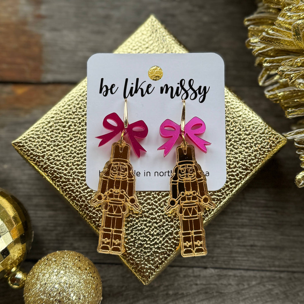 Nutcracker Earrings - Gold - Christmas Earrings