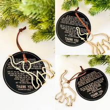 Unbreakable Circle of Sisterhood Leather and Wood Ornament: Black Leather + Gold + Gold Wooden Elephant