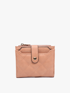 WL2228 Melody Quilted Zip Top Wallet: Grey