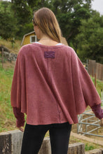 Acid Washed Thermal Batwing Pullover