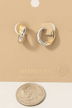 Gold Dipped Two Tone Hinge Hoop Earrings