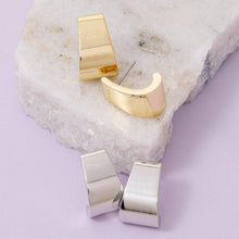 Gold Dipped Wide J Hoop Earrings