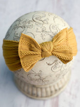 Cable Knit Bow Headbands: Burnt Orange