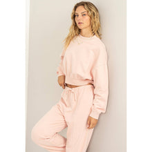 Mock Neck Cropped Sweatshirt - Dusty Pink