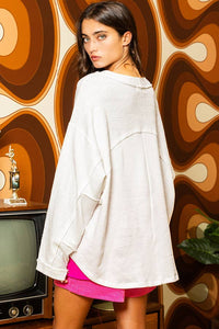 Raw Edge Kangaroo Pocket Sweatshirt