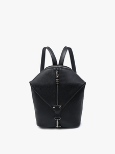 BP2465 Linnette Foldover Clasp Backpack w/ Zip Compartment: Navy
