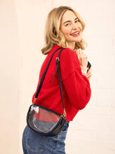 Peyton Clear Banana Crossbody Bag: Black