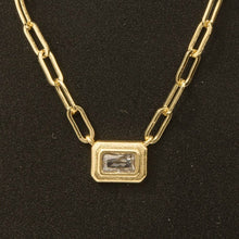 Gold Dipped Cz Baguette Pendant Necklace: GOLD