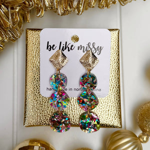 Festive Earrings - Boulder Drops - Party Glitter Earrings