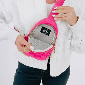 Pinelope Puffer Bum Bag: Fuchsia