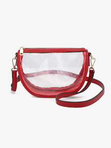 Peyton Clear Banana Crossbody Bag: Black
