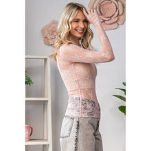 Lace Long Sleeve See Through Top: Sage / M