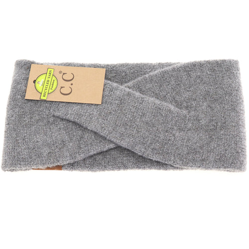 Soft Crossed C.C Eco-Friendly Fashion Headband: Lt. Grey