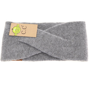 Soft Crossed C.C Eco-Friendly Fashion Headband: Lt. Grey