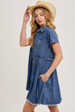 Denim Button Down Shirt Mini Dress