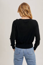 Round Neck Waist Band Knit Pullover Top