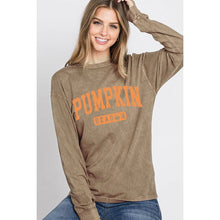 Pumpkin Season Mineral LS Graphic Tee (Sage Green)