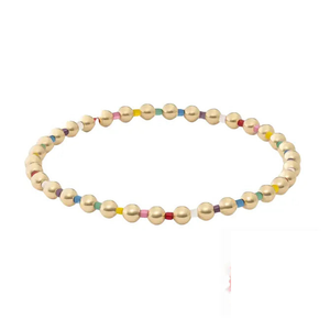 Chloe Bracelet 18k Gold Beaded Stretch: Multi-Colored