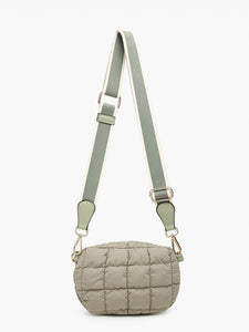 Mabel Quilted Nylon Belt Bag w/ Guitar Strap: Pewter