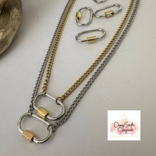 Two Tone Lock Necklace ~ Deep South Originals: Silver Chain / 16 inch