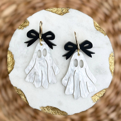 Betty Ghost Earrings - Halloween Earrings - Acrylic Earrings