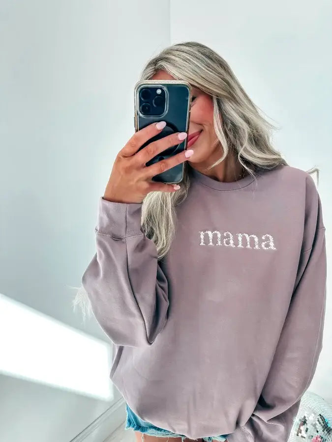 Mama Paragon Embroidered Graphic Crewneck