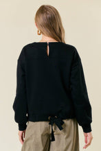 Fleece Drop Shoulder Long Sleeve Drawstring Back