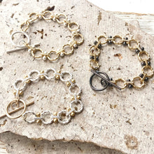 Matte Silver w/ Matte Gold Accents Bracelet