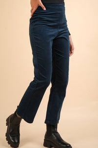 Velvet Boot Cut Pants with Back Pockets