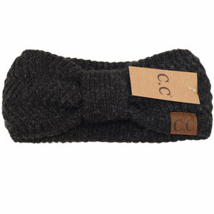 Chevron Knit Knot Women's Fashion Headband: Black