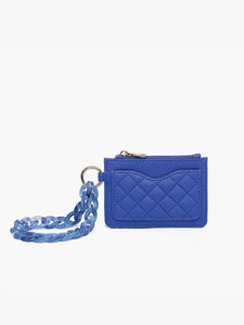 WL2368 Rhodes Quilted Wallet w/ Chain Bangle: Purple