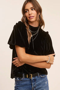 Velvety Puff Fall Winter Short Sleeve Top