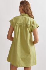 Acid Wash Denim Button Front Dress