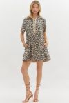 Leopard Print S/S Pullover Mini Dress