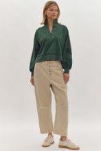 Solid LS Grommet Cropped Sweater