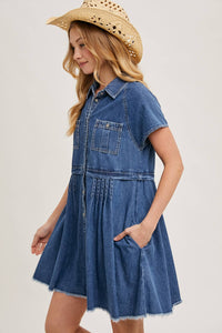 Denim Button Down Shirt Mini Dress